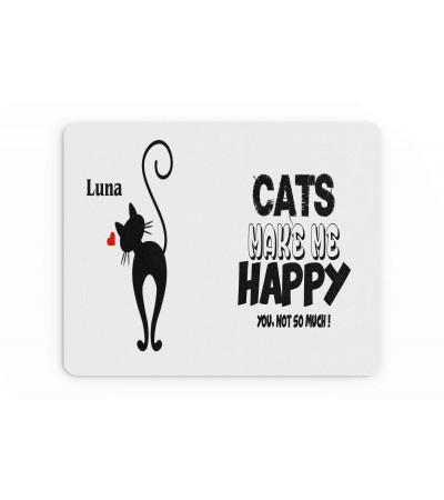 Mousepad , "happy cat" 22x18cm, με δυνατότητα προσθήκης ονόματος 
